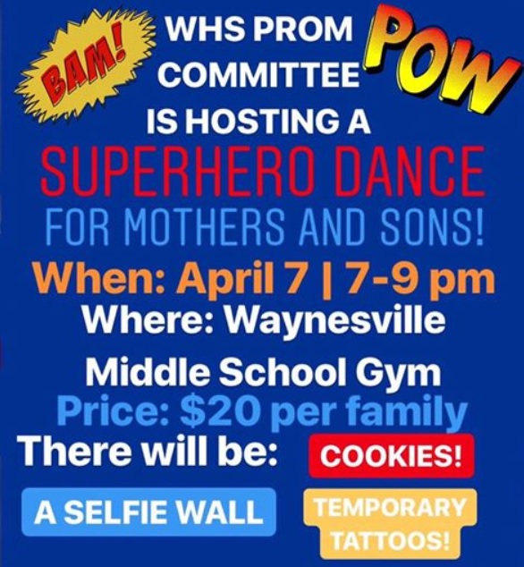 superhero dance poster with details listed on it